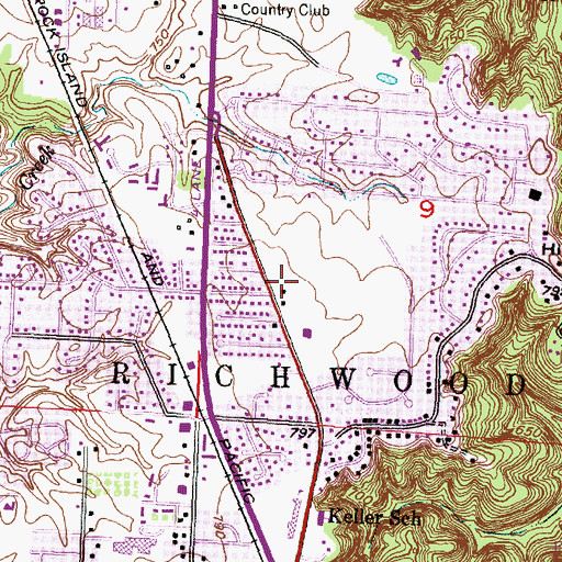 Topographic Map of First Church of God, IL