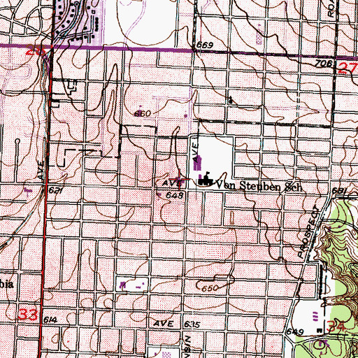Topographic Map of First English Lutheran Church, IL