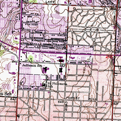 Topographic Map of First Federated Church, IL