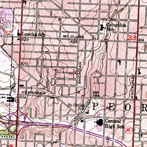Topographic Map of First Free Methodist Church, IL