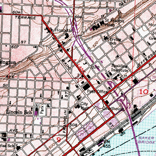 Topographic Map of First United Methodist Church, IL