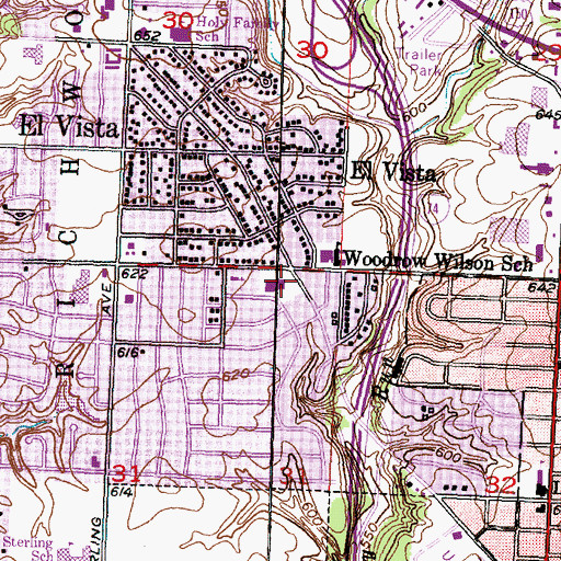 Topographic Map of Forrest Hill Plaza Shopping Center, IL