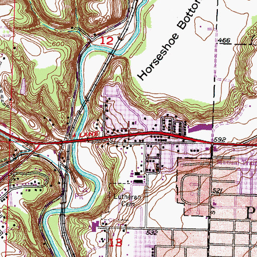 Topographic Map of Four Winds Center Shopping Center, IL