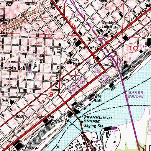 Topographic Map of Fulton Plaza Shopping Center, IL