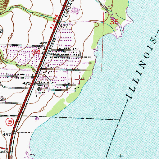Topographic Map of Gaylord Wildlife Area, IL