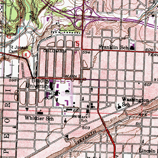 Topographic Map of Geisert Hall, IL