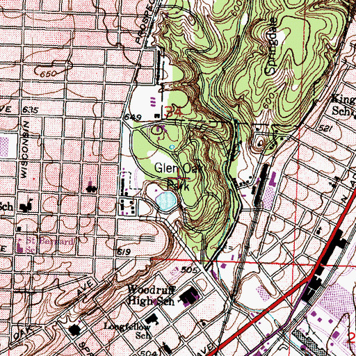 Topographic Map of George Luthy Memorial Botanical Garden, IL