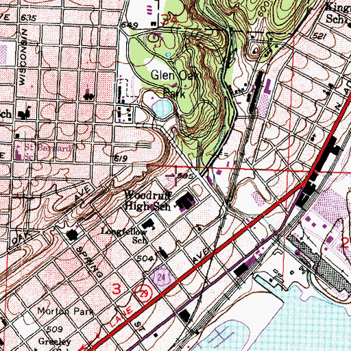Topographic Map of Glen Oak Pool, IL