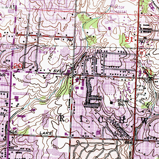 Topographic Map of Glen Plaza Shopping Center, IL