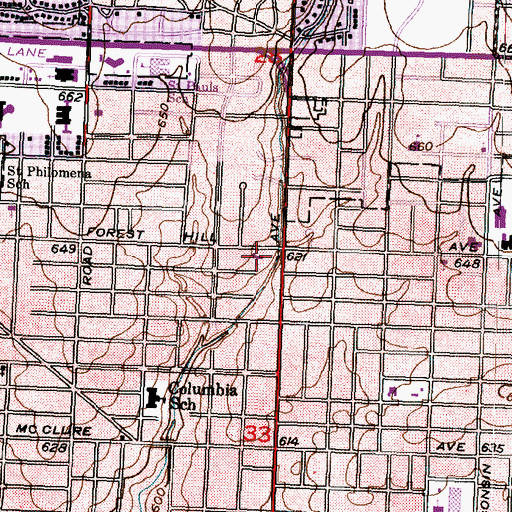 Topographic Map of Grace Presbyterian Church, IL