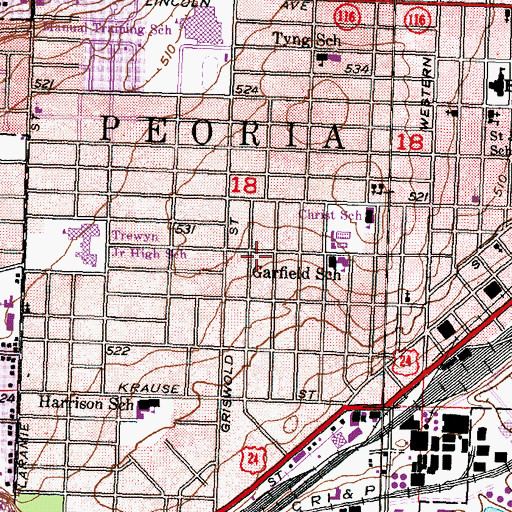 Topographic Map of Grace United Methodist Church, IL