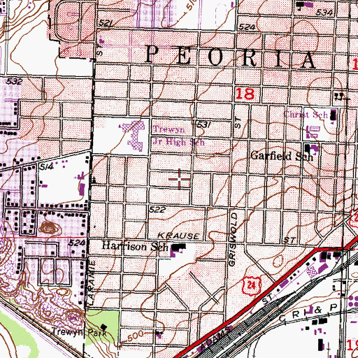 Topographic Map of Greater Antioch Baptist Church, IL