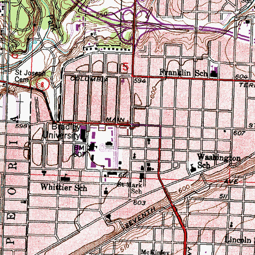 Topographic Map of Harper Hall, IL