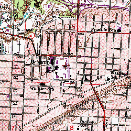 Topographic Map of Hartmann Hall, IL