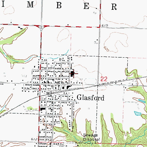 Topographic Map of Illini Bluffs High School, IL