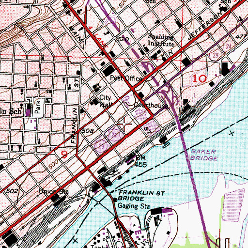 Topographic Map of Illinois American Historical Water Museum, IL