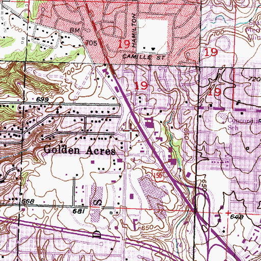 Topographic Map of Illinois Peoria Mission, IL