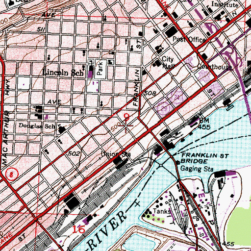 Topographic Map of Illinois Terminal Station, IL