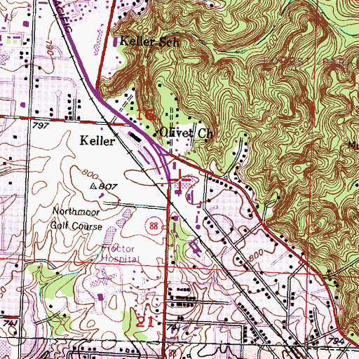 Topographic Map of Junction City Shopping Center, IL