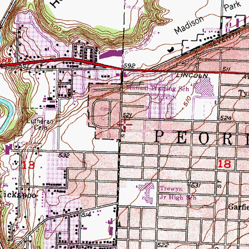 Topographic Map of Landmark Missionary Baptist Church, IL