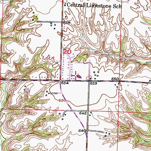 Topographic Map of Limestone Walters Elementary School, IL