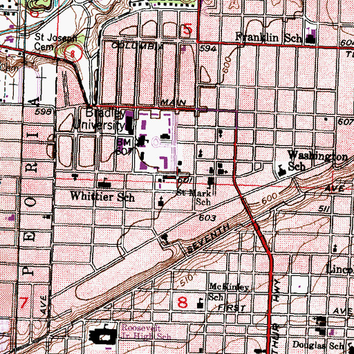 Topographic Map of Macmillan Hall, IL