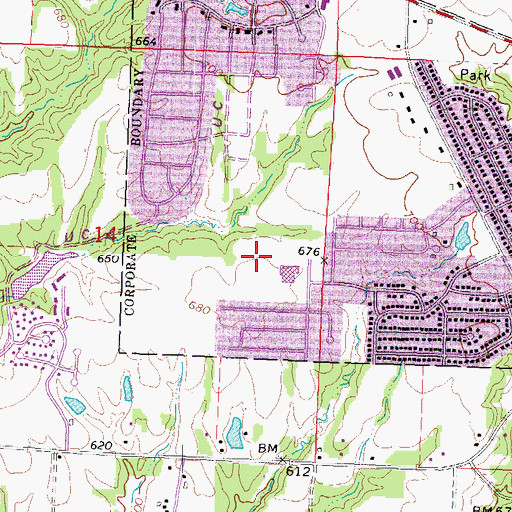 Topographic Map of Markwoodlands Park, IL