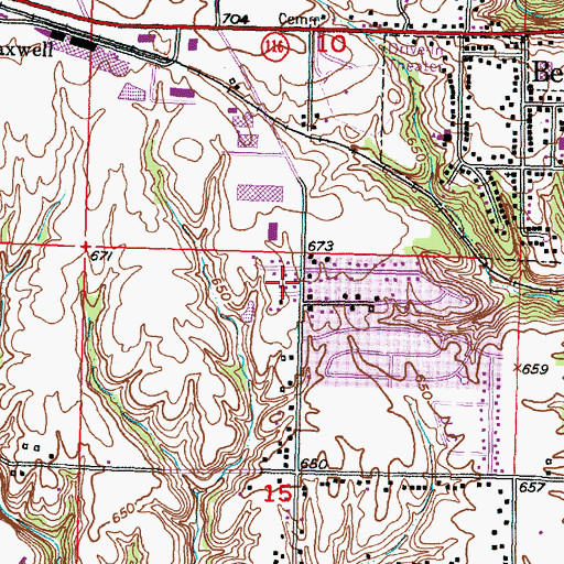Topographic Map of Maxwell Road Church of God, IL