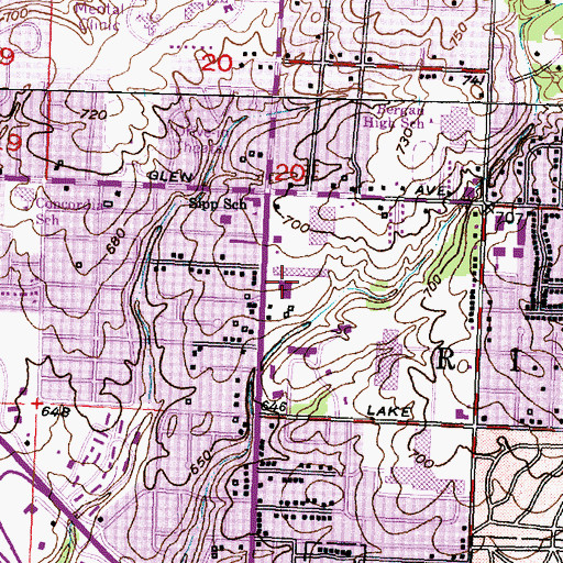 Topographic Map of Metro Centre Shopping Center, IL