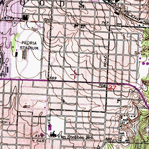Topographic Map of Monroe Avenue Elementary School, IL