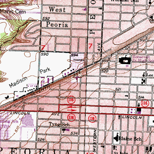Topographic Map of Mount Zion Baptist Church, IL