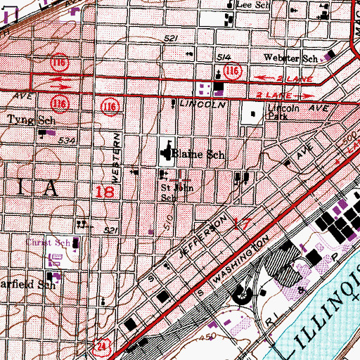 Topographic Map of Neighborhood House, IL