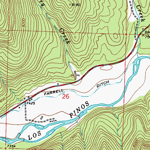 Topographic Map of Dry Creek, CO