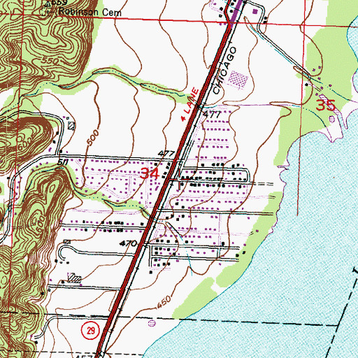 Topographic Map of North Memorial Baptist Church, IL