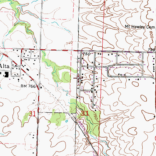 Topographic Map of Northpark Baptist Church, IL