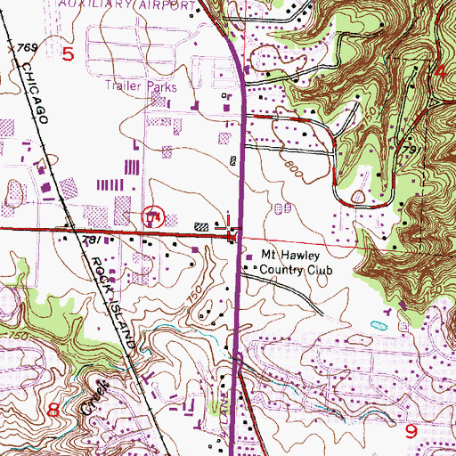 Topographic Map of Northport Shopping Plaza Shopping Center, IL