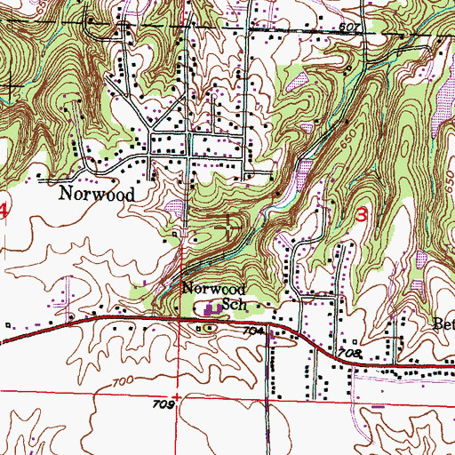 Topographic Map of Norwood Park, IL