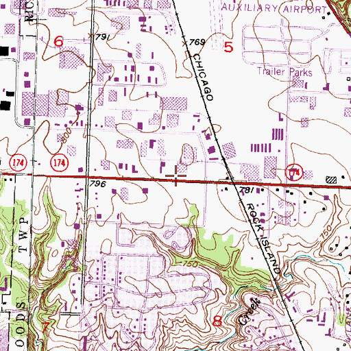 Topographic Map of P S Academy of Martial Arts, IL