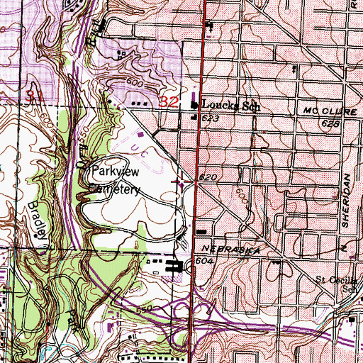 Topographic Map of Parkview Church, IL