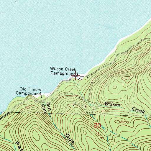 Topographic Map of Wilson Creek Campground, CO