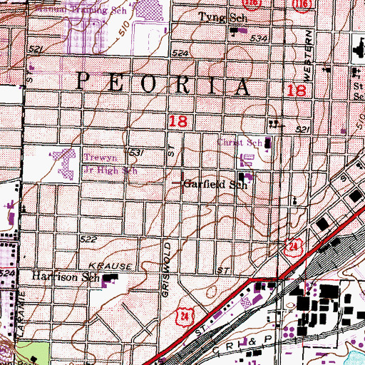 Topographic Map of Pleasant Grove Baptist Church, IL