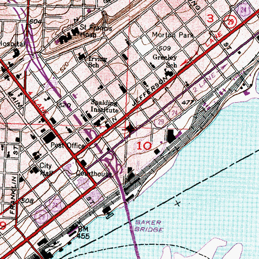 Topographic Map of Powerhouse Church of God, IL