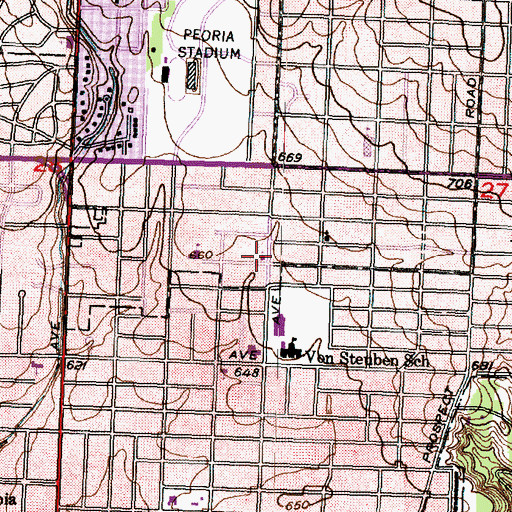 Topographic Map of Praise Assembly of God Church, IL