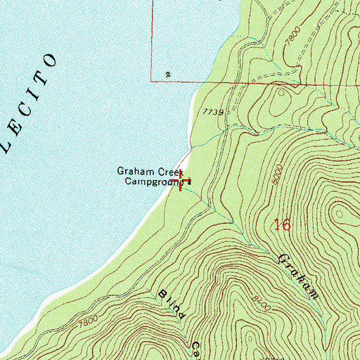 Topographic Map of Graham Creek Campground, CO