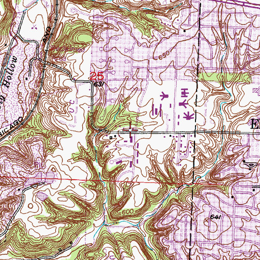 Topographic Map of Robert A Jamieson School, IL
