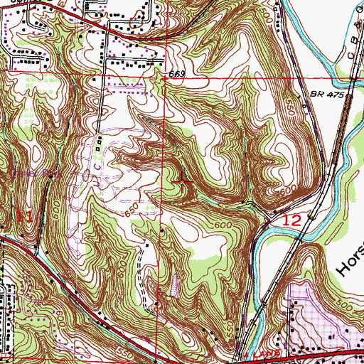 Topographic Map of Rocky Glen Park, IL