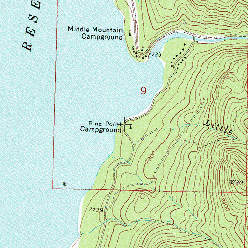 Topographic Map of Pine Point Campground, CO