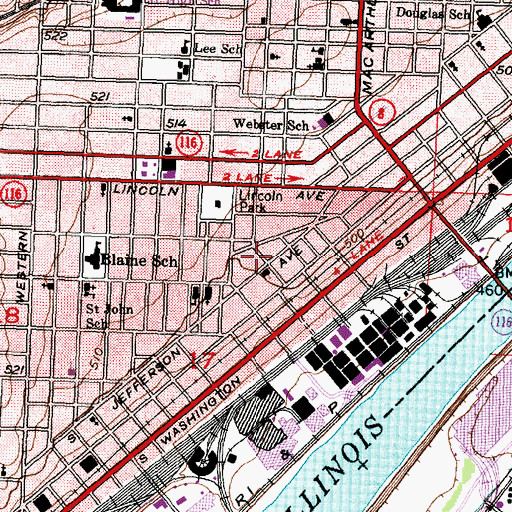Topographic Map of Saint Luke Baptist Church, IL