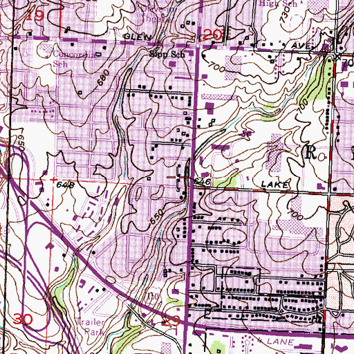 Topographic Map of Saint Paul Lutheran Church, IL