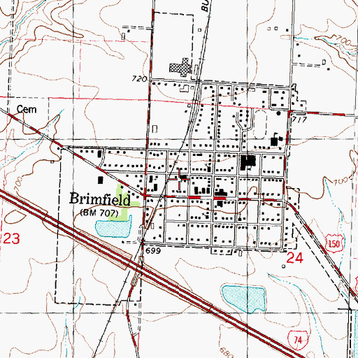 Topographic Map of Saint Pauls Lutheran Church, IL